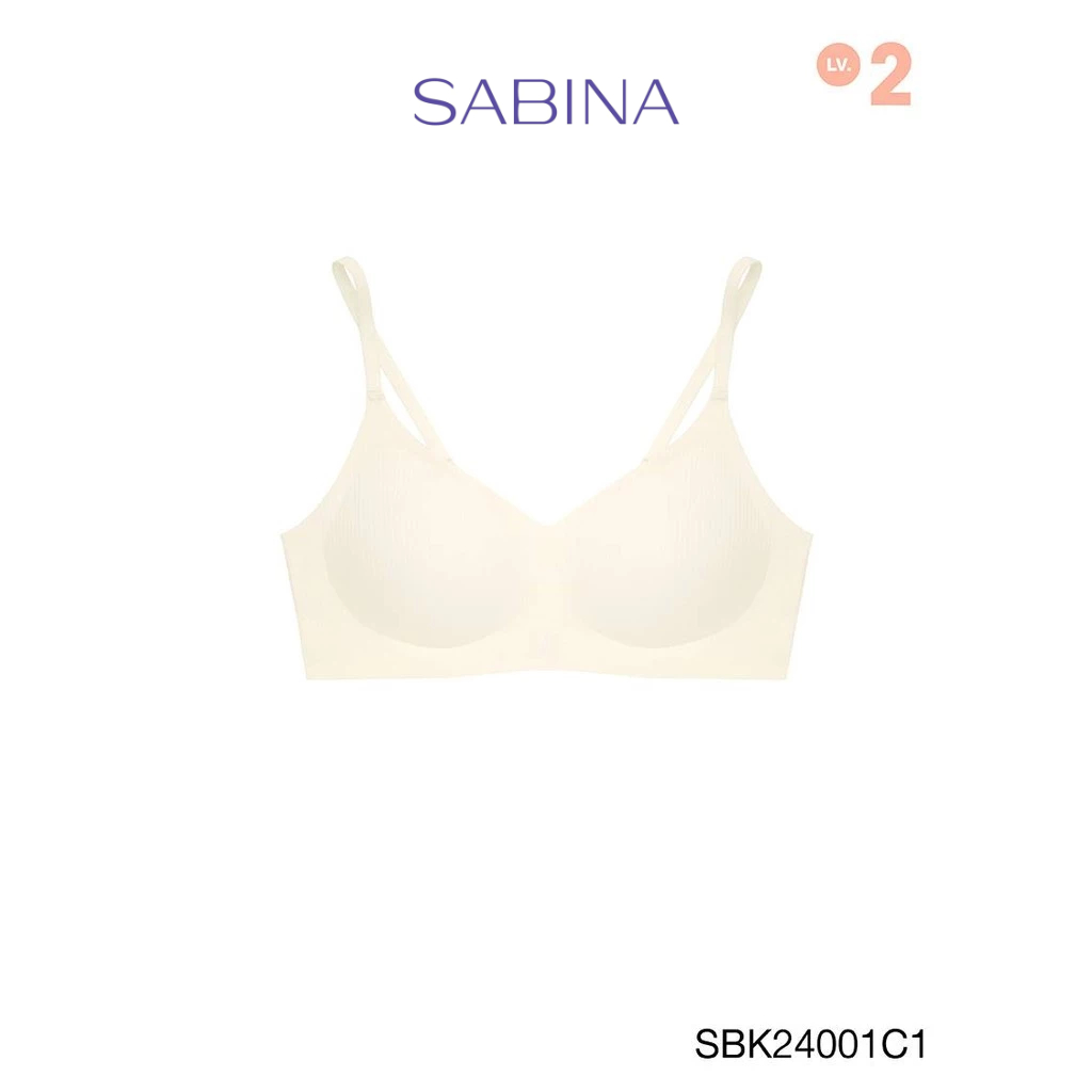 Sabina Soft Collection Level 2 เสื้อชั้นใน ไร้ตะเข็บ ไร้โครง รหัส SBK24001C1 - สีเนื้ออมชมพู