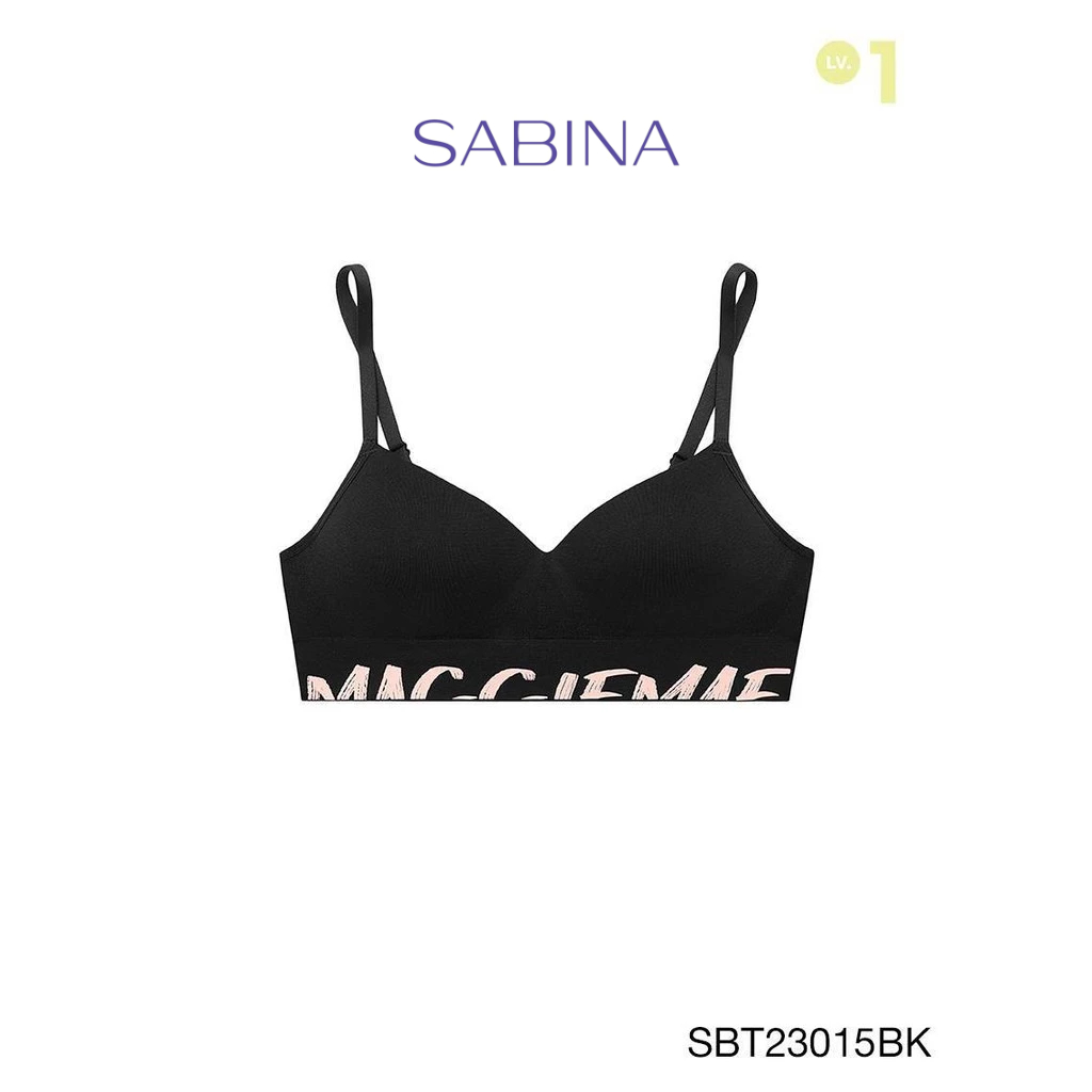Sabina Maggie Mae Soft and Cozy Level 1 เสื้อชั้นใน ไร้ตะเข็บ ไร้โครง รหัส SBT23015BK - สีดำ