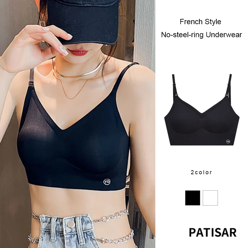 น้ำหนักเบา Push-up Bra สามเหลี่ยมถ้วยเซ็กซี่ชุดชั้นในสไตล์ฝรั่งเศสไม่มีแหวนเหล็กชุดชั้นใน PR