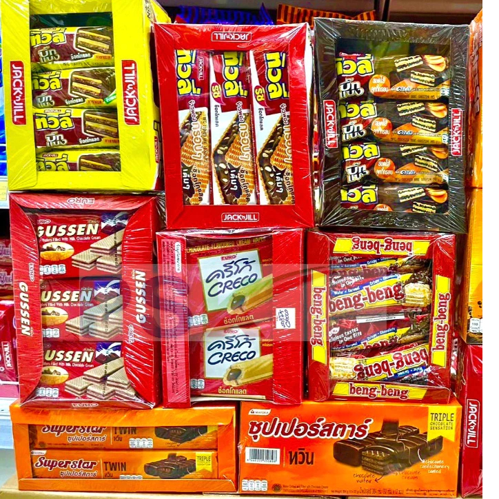 ขนม 5 บาท (แพ็ค 12ชิ้น) เบงเบง ทิวลี่ ครีโก้ กัสเซ่น ฟันโอ แคลชีส เวเฟอร์ คุกกี้
