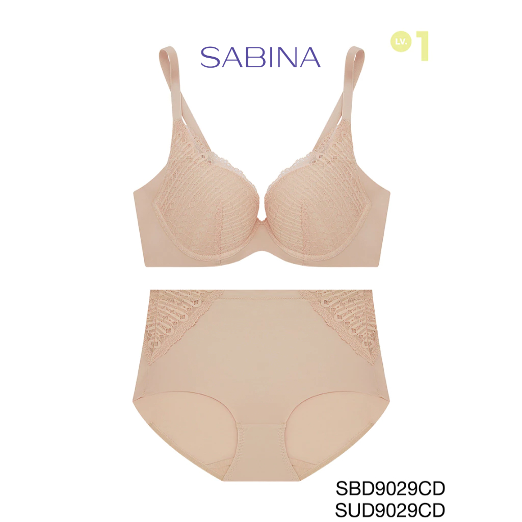 Sabina (เซ็ตชุดชั้นใน) มีโครง Seamless Fit รุ่น Perfect Bra รหัส SBD9029CD+SUD9029CD สีเนื้อเข้ม