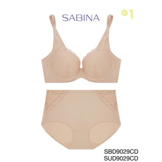 Sabina  (เซ็ตชุดชั้นใน)  มีโครง Seamless Fit รุ่น Perfect Bra  รหัส SBD9029CD+SUD9029CD  สีเนื้อเข้ม