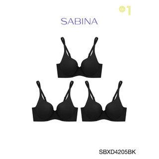 Sabina เสื้อชั้นใน  (Set 3 ชิ้น ) (มีโครง) รุ่น Perfect Bra รหัส SBXD4205BK สีดำ