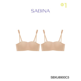 Sabina เสื้อชั้นใน (Set 2 ชิ้น)  Invisible Wire (ไม่มีโครง) Seamless Fit รุ่น Pretty Perfect  รหัส SBXU8900C3 สีเนื้อเข้ม