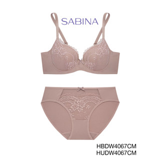 Sabina เซตชุดชั้นใน (มีโครง) รุ่น Habpy Non Push รหัส HBDW4067CM+HUDW4067CM สีช็อคโกแลต