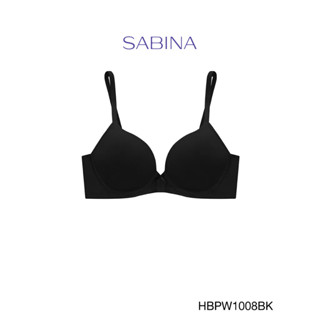 Sabina เสื้อชั้นใน Habpy Push มีโครง ฟองน้ำไม่ดันทรง รหัส HBPW1008BK  สีดำ