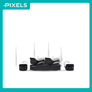 Wi-Fi KITS X SERIES NEW GEN FIXED 4CH กล้องวงจรปิดไร้สาย PIXELS คมชัด 3 ล้านพิกเซล แสดงผลเป็นภาพสี บันทึกฟังเสียงได้