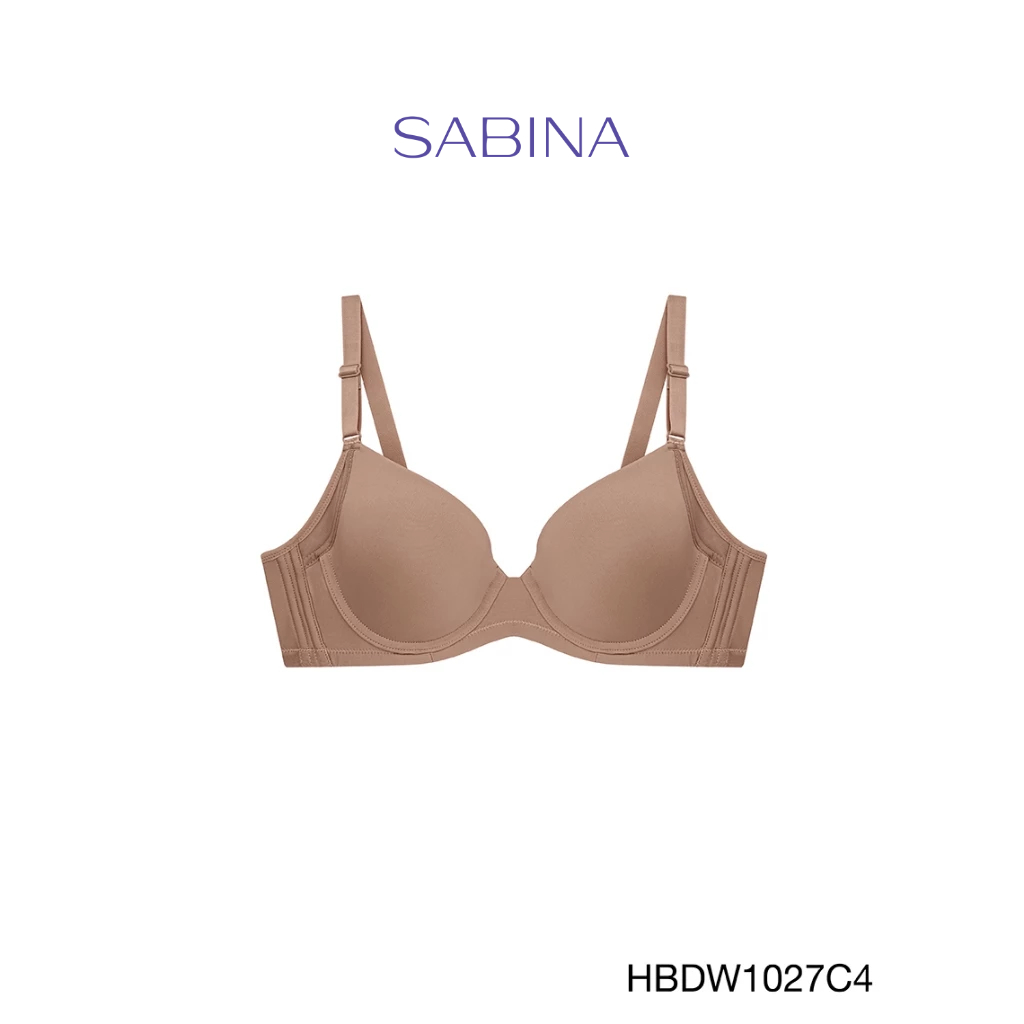 Sabina เสื้อชั้นใน Habpy Non Push มีโครง ฟองน้ำไม่ดันทรง รหัส HBDW1027C4 สีเนื้อแทน