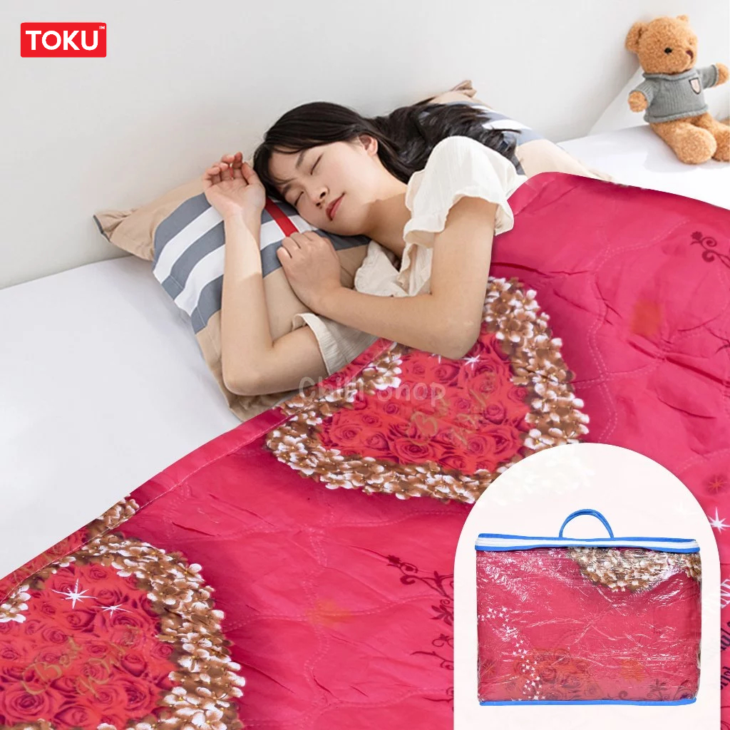 ผ้านวม 6 ฟุต รุ่นบาง ผ้าห่มผืนใหญ่ รุ่นบางกันไรฝุ่น ห่มอุ่น แถมฟรีกระเป๋าสวย - รูปที่ 5