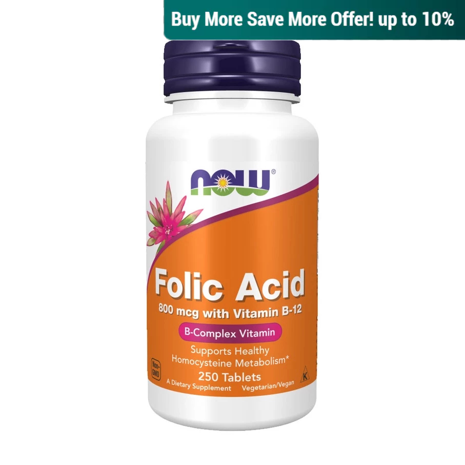 Now Foods, Folic Acid, 800 mcg, 250 Tablets