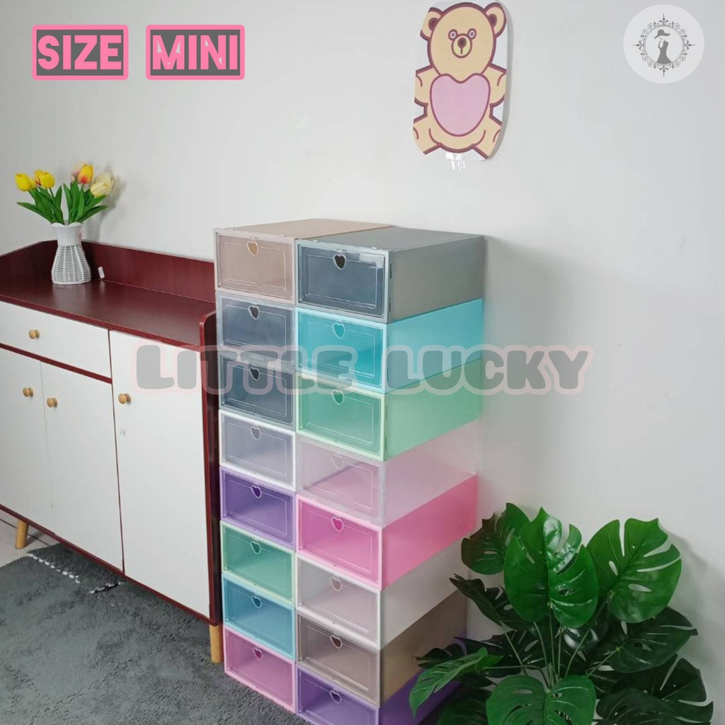 Sizeเล็ก! กล่องรองเท้า SIZE MINI กล่องรองเท้าขนาดเล็ก ฝากรอบสี เปิดด้านหน้า