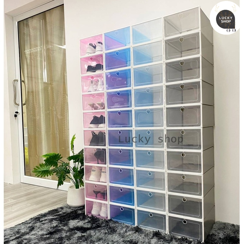 กล่องใส่รองเท้าฝาหน้า กรอบหน้า-หลัง สามารถใส่รองเท้า หรือของอเนกประสงค์ได้(Sizeใหญ่)