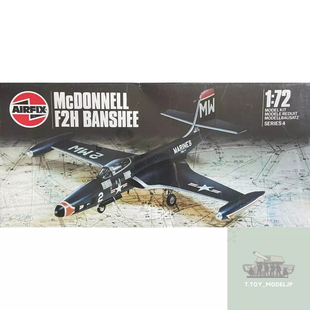 Airfix 1/72 McNonnell F2H Banshee โมเดลเครื่องบินรบ เครื่องบินรบสงครามโลก เครื่องบินประกอบ