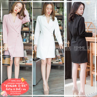 “เปิดพรีออเดอร์ สีขาว ส่ง 25/8/69” สีอื่นพร้อมส่งปกติจ้า‼️FEMME ISSUE ⭐️ ชุดทำงาน เดรสสูทป้าย⭐️ สินค้าขายดี