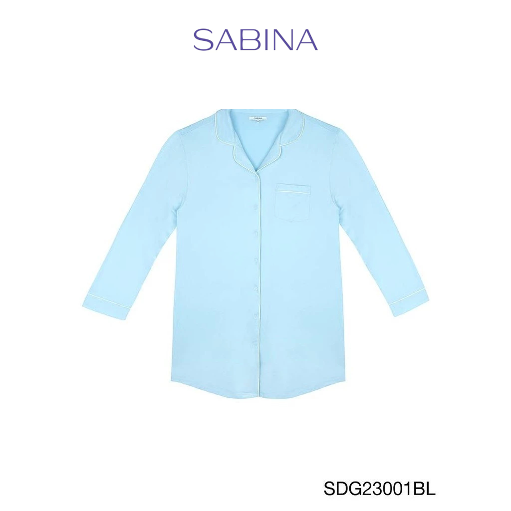 Sabina Nightwear เดรสชุดนอนแขนยาว รหัส SDG23001BL สีฟ้า