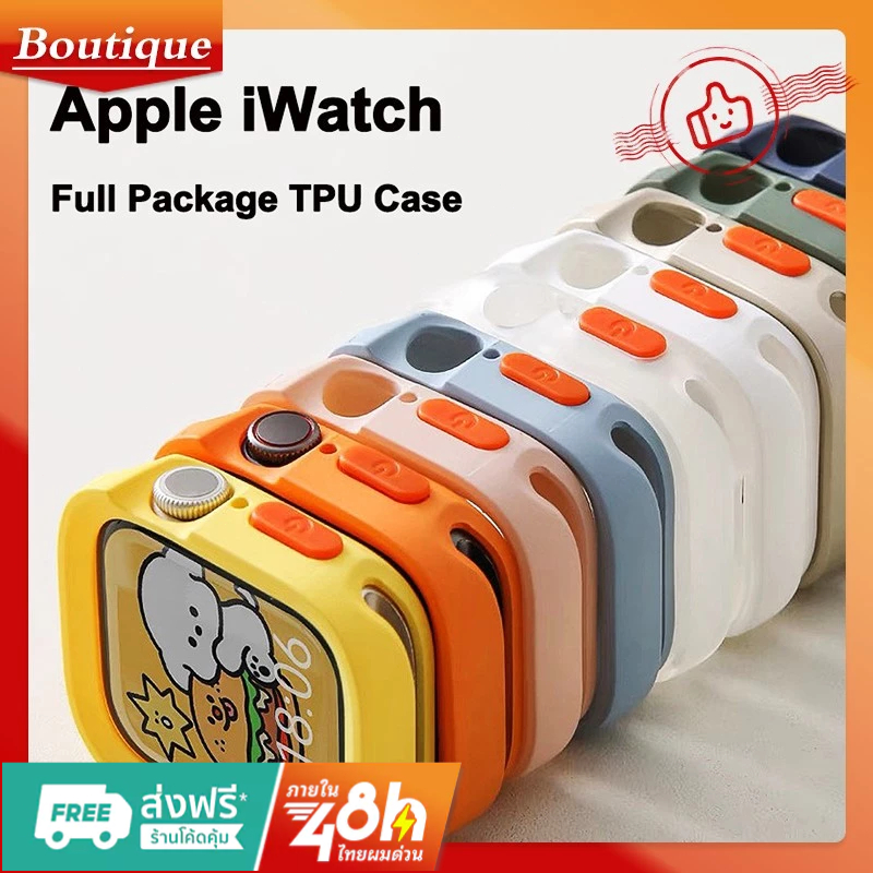 สำหรับ Apple Watch SE เคสป้องกันแบบเต็มแพ็คเกจ TPU Anti-DROP iWatch1/2/3 Frosted Feeling สีไล่ระดับสีเกราะป้องกัน