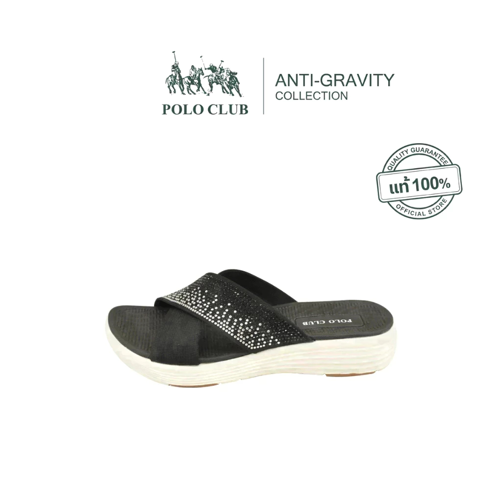 POLO CLUB รองเท้าแตะแบบสวม รุ่น P2802 สีดำ สูง 1 นิ้ว