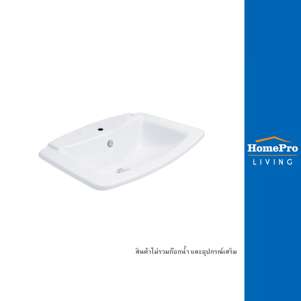 [สินค้าไม่รวมติดตั้ง] COTTO อ่างล้างหน้าฝัง บน เคาน์เตอร์ C0110 สีขาว