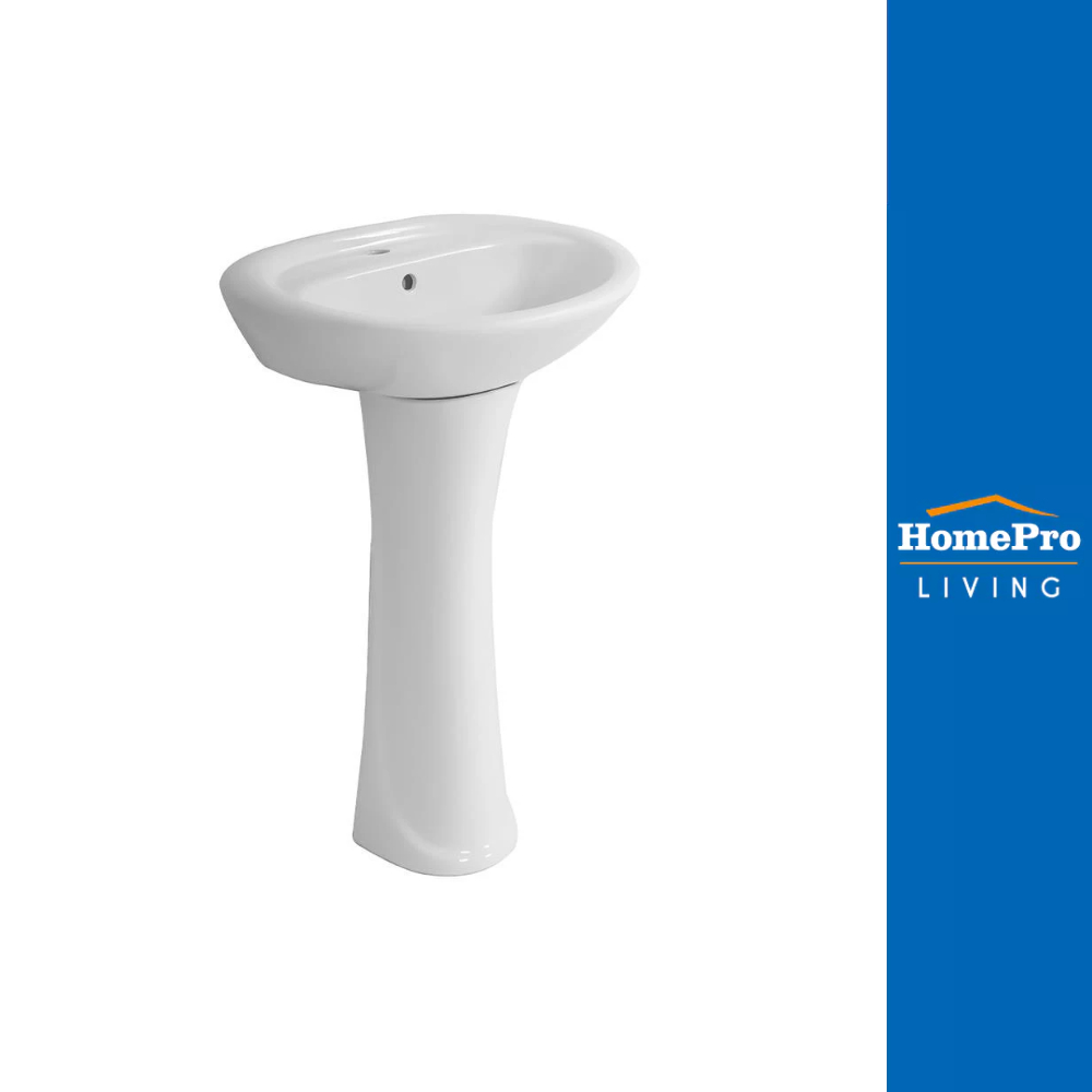 HAFELE อ่างล้างหน้าพร้อมขาตั้ง 495.60.987 สีขาว จัดส่งโดย HomePro