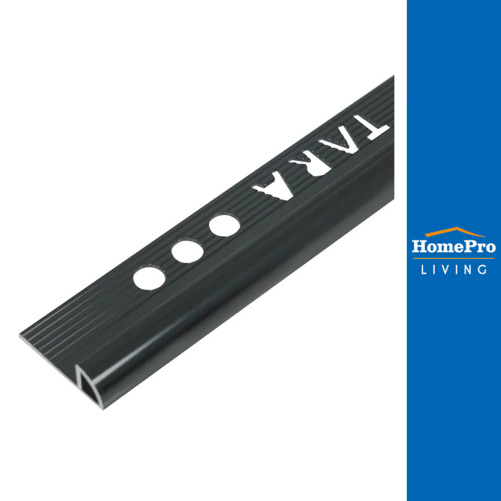 TARA คิ้วอะลูมิเนียมแบบโค้ง 9 มม. 2 ม. สีดำเงา