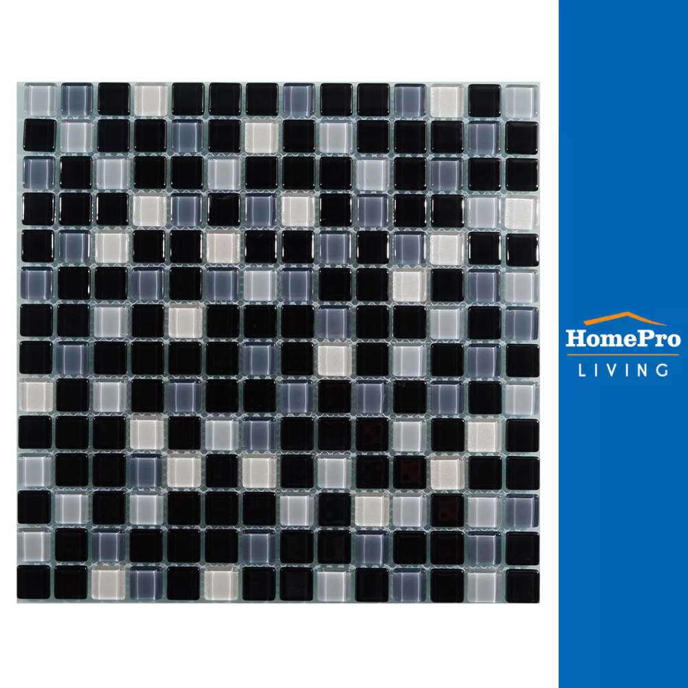 TARA โมเสคแก้ว 30x30 ซม. คละลายมิกซ์แบล็ค จัดส่งโดย HomePro