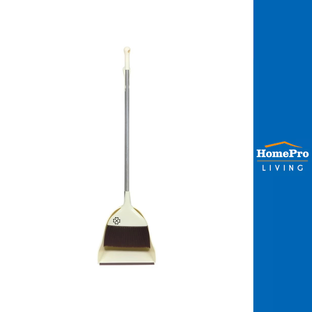 HomePro ชุดไม้กวาดพร้อมที่โกยผง ด้ามสเตนเลส ACCO XG-2066 12 นิ้ว สีครีม แบรนด์ ACCO