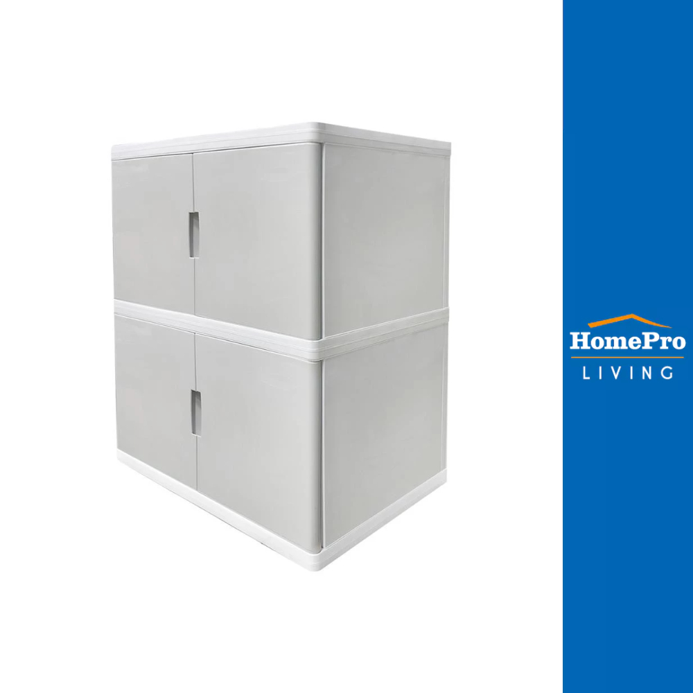 HomePro ตู้บานเปิด 2 ชั้น STACKO S5 VID 70x50x82 ซม. สีเทา แบรนด์ STACKO