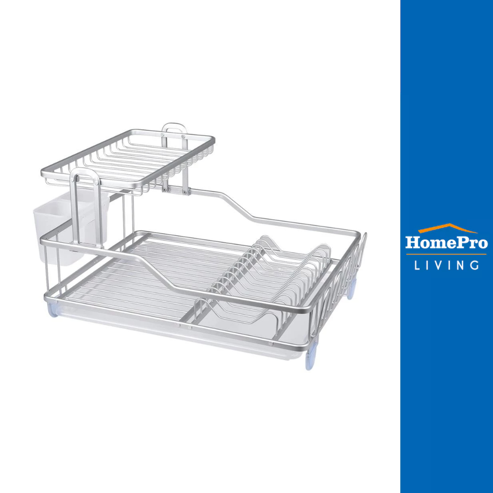HomePro ชั้นคว่ำจานอลูมิเนียม 2 ชั้น มีถาดรองน้ำ SAKURA แบรนด์ KECH