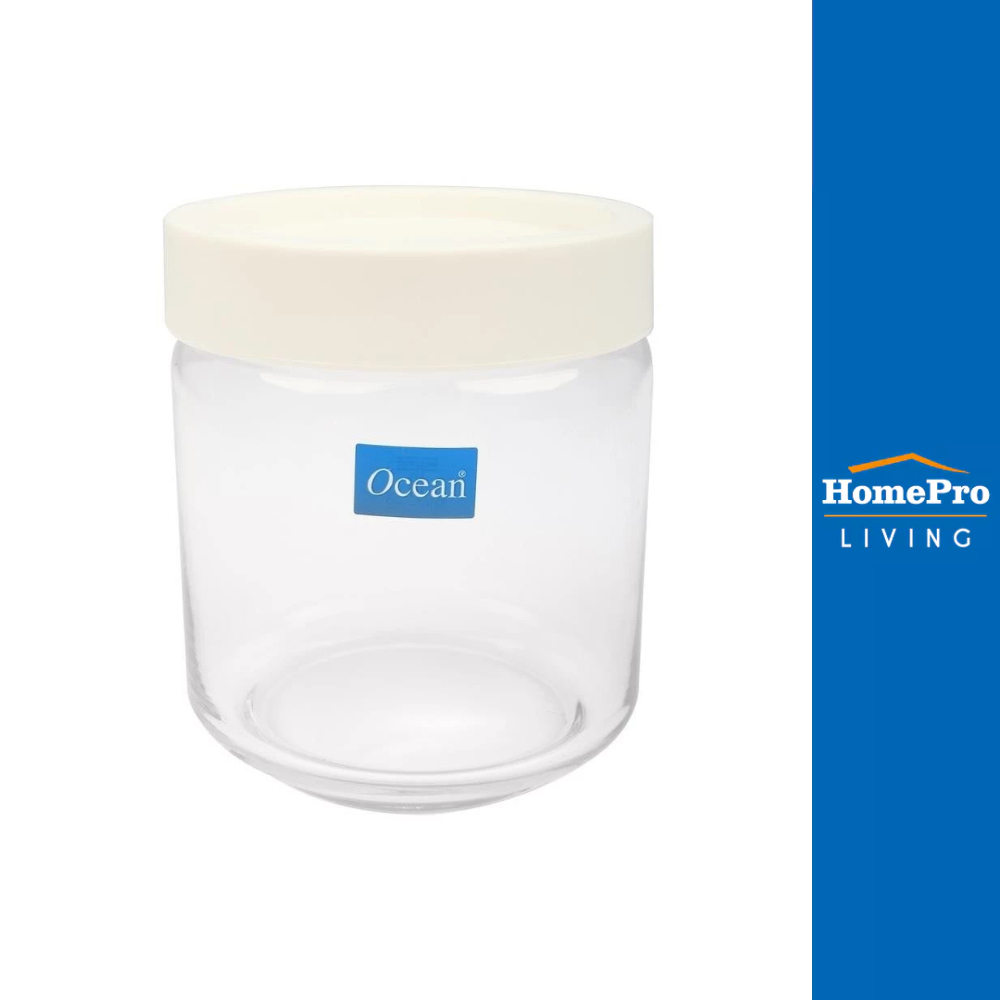 OCEAN ขวดโหลแก้วฝาดึง POP JAR 0.5 ลิตร สีขาว