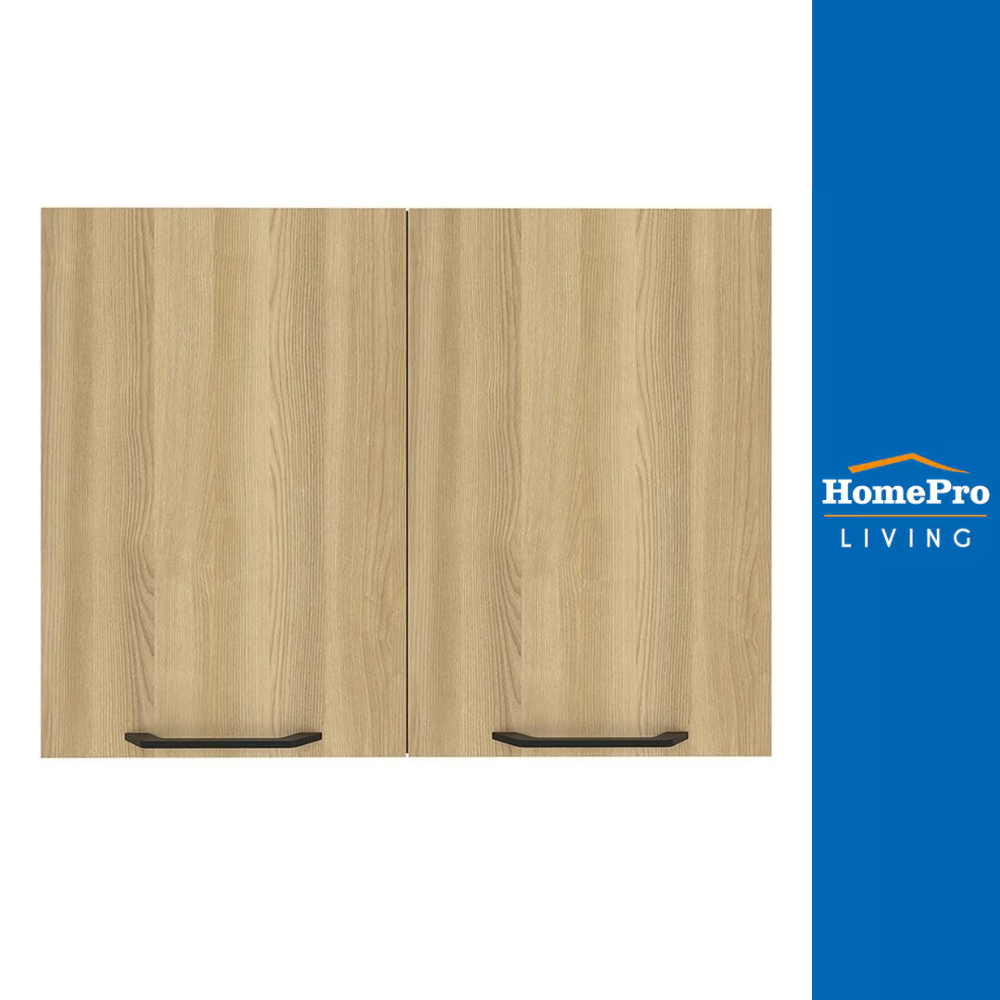 PARAZZO ตู้คู่ WPC ENZO มือจับดำ 80x60 ซม. สีเนเจอรัลโอ๊ค จัดส่งโดย HomePro