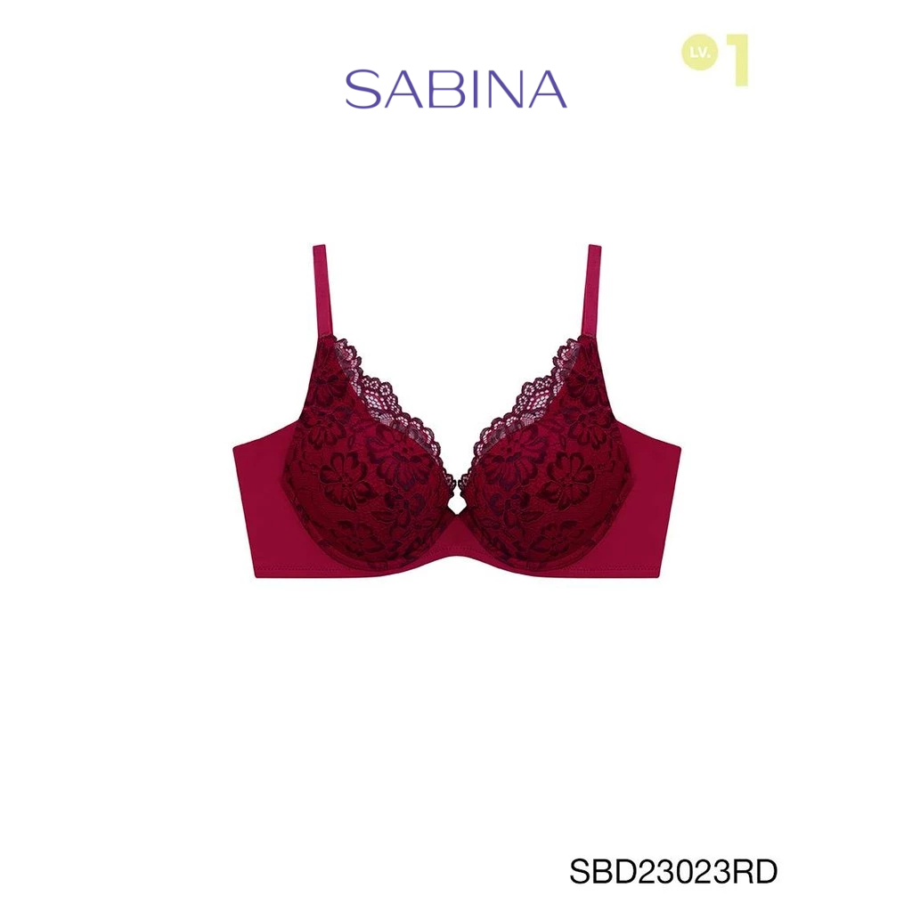 Sabina Perfect Bra Level 1 เสื้อชั้นใน มีโครง รหัส SBD23023RD - สีแดงเข้ม