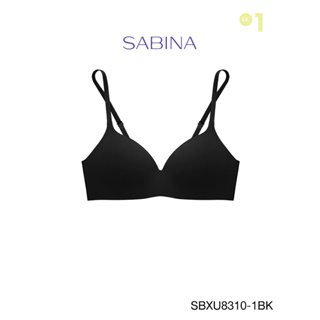 Sabina ซาบีน่า เสื้อชั้นใน INVISIBLE WIRE (ไร้โครง) SEAMLESS FIT รุ่น Pretty Perfect รหัส SBXU8310-1BK สีดำ