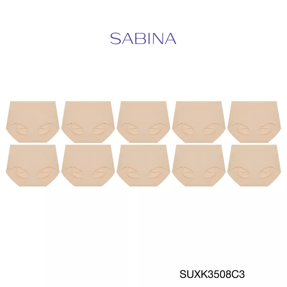 Sabina กางเกงชั้นใน (Set 10 ชิ้น) Seamless Fit รุ่น Soft Collection รหัส SUXK3508C3 สีเนื้อเข้ม