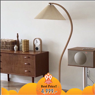 โคมไฟตั้งพื้น Vintage Pleated Floor Lamp 1960s สไตล์เกาหลี (สินค้าพรีออร์เดอร์ 15 วัน)