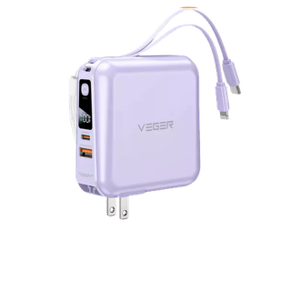 VEGER P15 POWER BANK 15000 MAH WITH BUILT IN CABLE AND ADAPTER 20W พาวเวอร์แบงค์