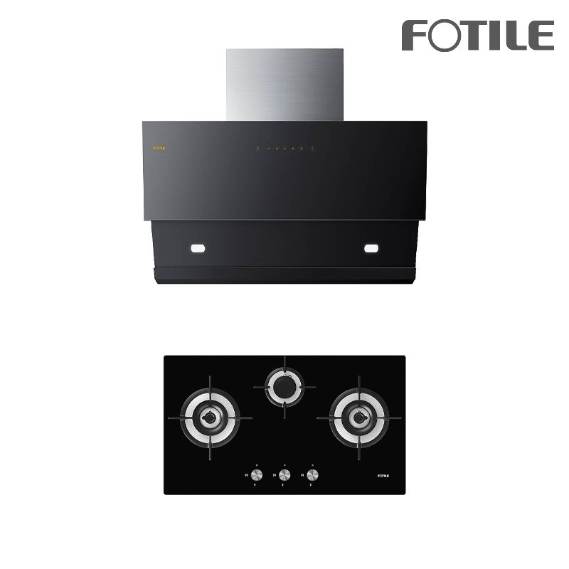 FOTILE เครื่องดูดควัน JQG9031 90 ซม. + FOTILE เตาแก๊สฝัง GHG78312 78 ซม.