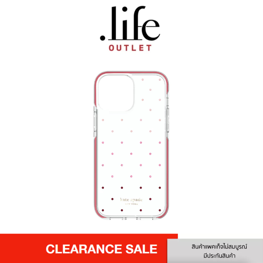 KATE SPADE Defensive Hardshell Case for iphone 13 Pro - Pin Dot Ombre Pink By Dotlife Copperwired