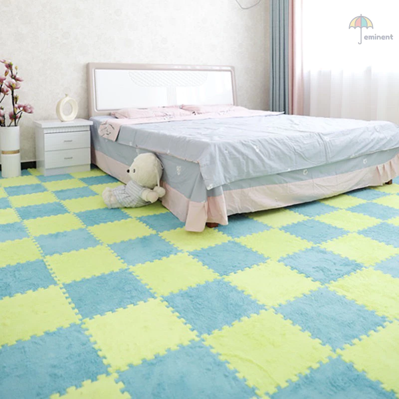 พรม พรมจิ๊กซอว์ แถมฟรีขอบปิด พรมปูพื้นห้อง DIY แผ่นรองพื้น ขนาด30x30cm. เนื้อผ้ากำมะหยี่ thumbnail 6