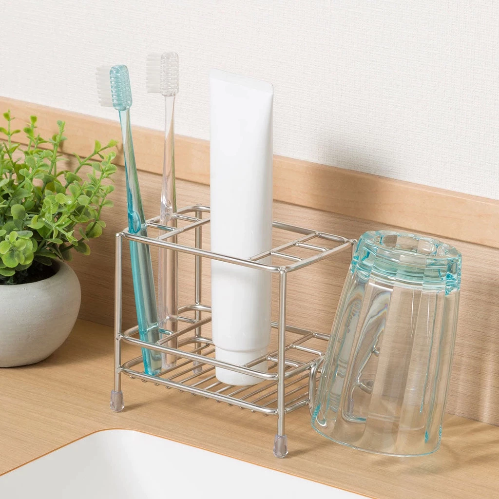 NITORI ที่ใส่แปรงสีฟันสแตนเลส Stainless Wire Tooth Brush Holder Square