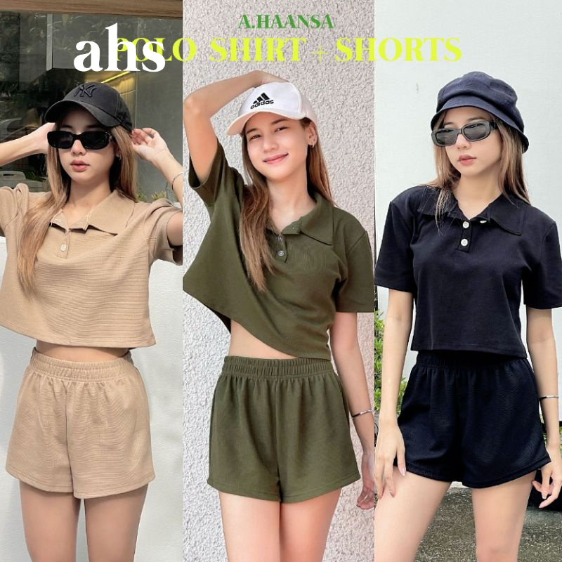 AHS. Polo Shirt and Shorts - ชุดเสื้อโปโล+กางเกงขาสั้น ผ้าวาฟเฟิล (ไม่รีสต็อก)