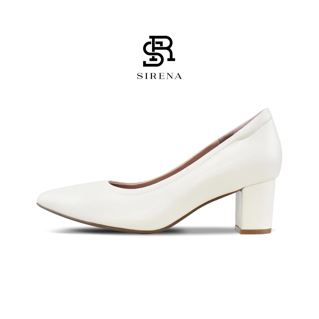 SIRENA รองเท้าหนังแท้ ส้น 2 นิ้ว รุ่น HERA สีงาช้าง | รองเท้าคัทชูผู้หญิง
