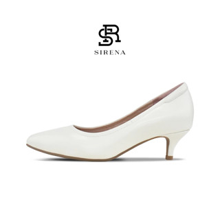 SIRENA รองเท้าหนังแท้ ส้น 2 นิ้ว รุ่น CARNATION สีงาช้าง | ร…