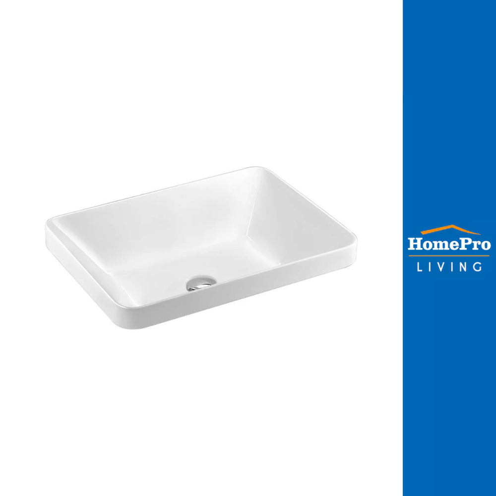 [สินค้าไม่รวมติดตั้ง] COTTO อ่างล้างหน้าวางบนเคาน์เตอร์ C001017 สีขาว