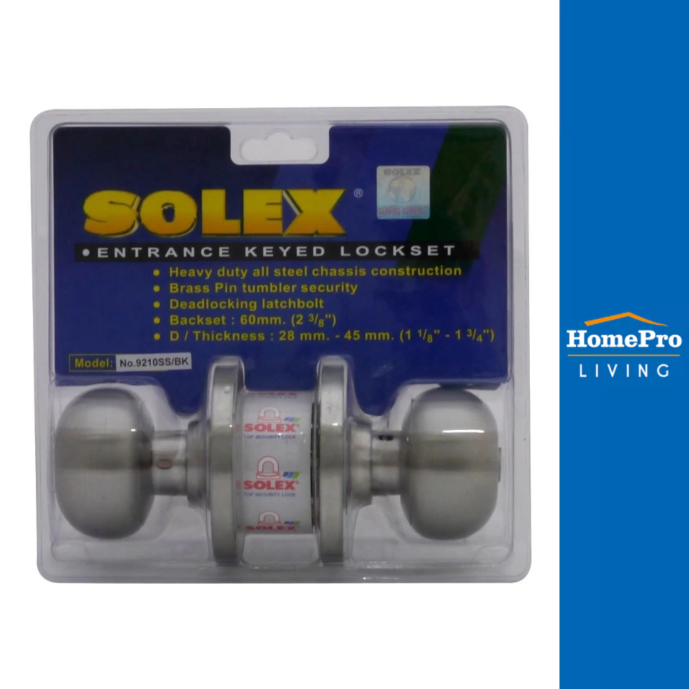 SOLEX ลูกบิดห้องน้ำ 9210 SS-BK หัวจัน สีสเตนเลส จัดส่งโดย HomePro – โปรปัง