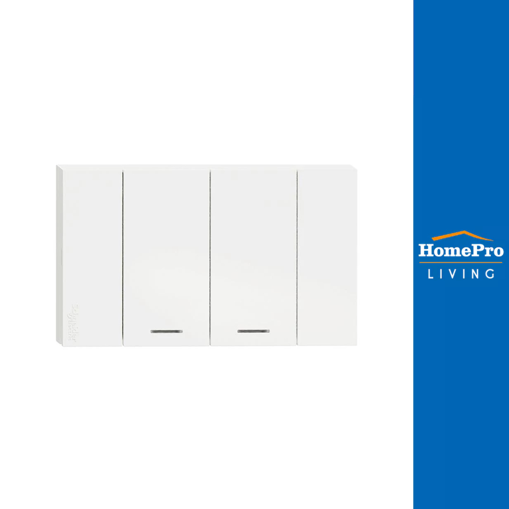 SCHNEIDER ชุดสวิตช์ทางเดียว 2 ช่อง A7032F_WH สีขาว จัดส่งโดย HomePro