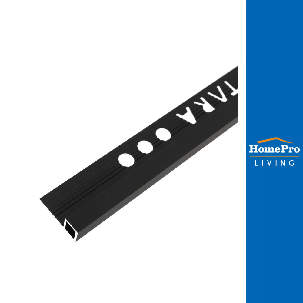 HomePro คิ้วอะลูมิเนียมแบบเหลี่ยม 9 มม. 2 ม. สีดำด้าน แบรนด์ TARA