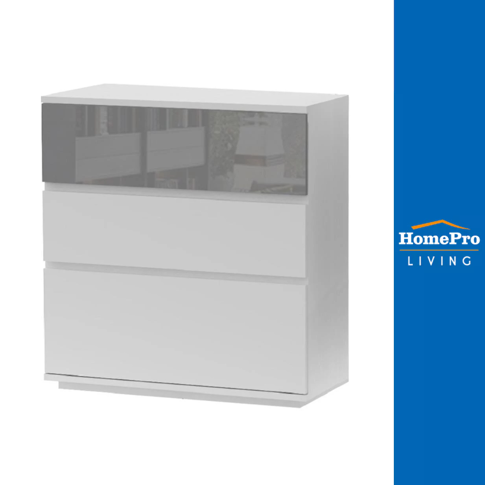 [จัดส่งพร้อมประกอบ] HomePro ตู้ลิ้นชัก 3 ลิ้นชัก MEDIS HIGLOSS สีเทา แบรนด์ FURDINI