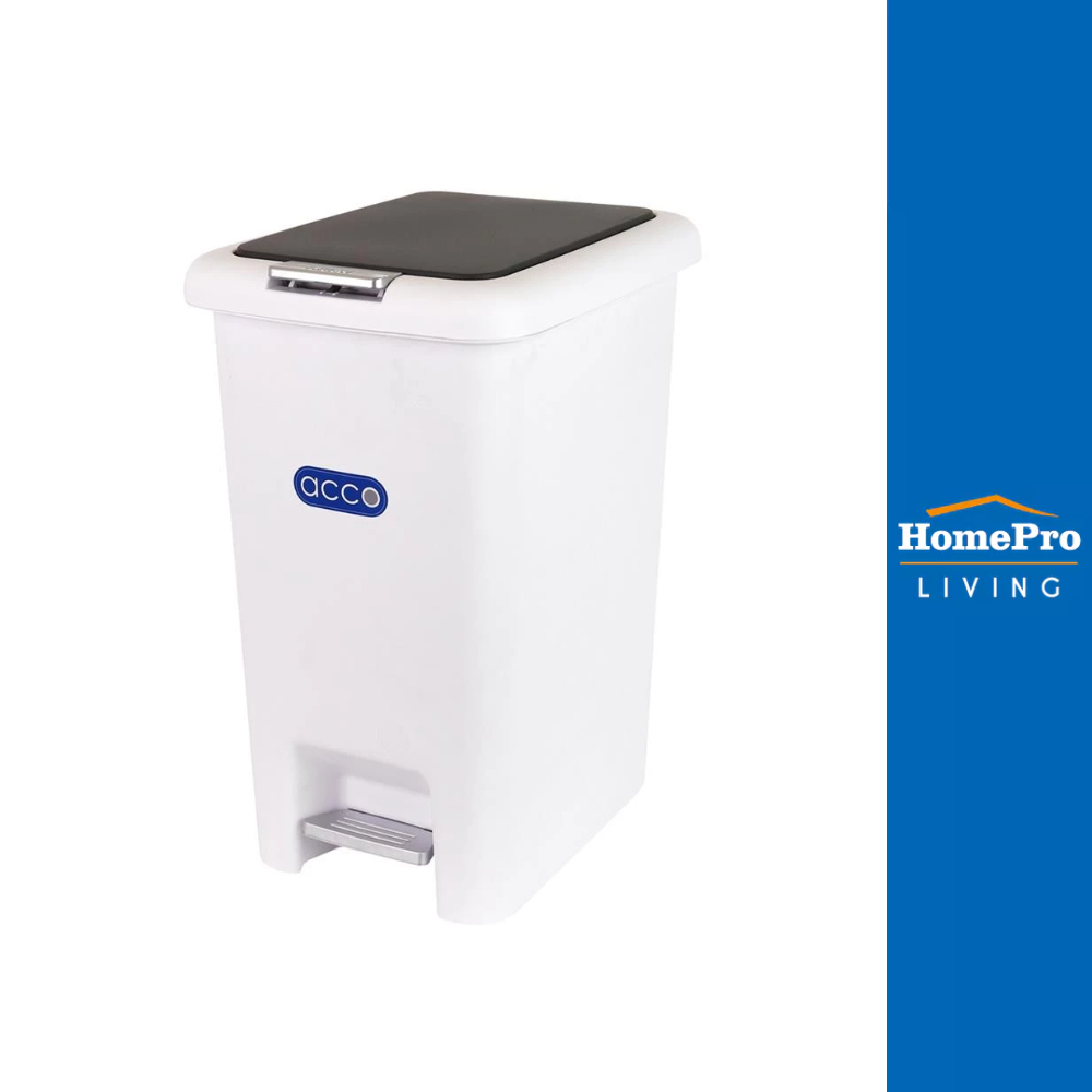 HomePro ถังขยะเหยียบเหลี่ยม COCO 20 ลิตร สีขาว/เทา แบรนด์ ACCO