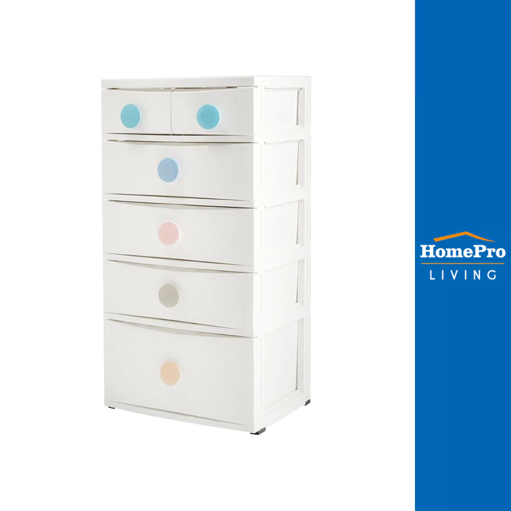HomePro ตู้ลิ้นชัก 5 ชั้น STACKO D10 56x45x112 ซม. สีขาว แบรนด์ STACK