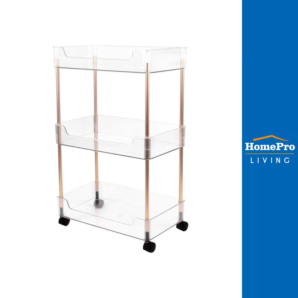 HomePro ชั้นวางของ 3 ชั้น มีล้อ KLEAR 22.5x40.5x65 ซม. แบรนด์ KECH